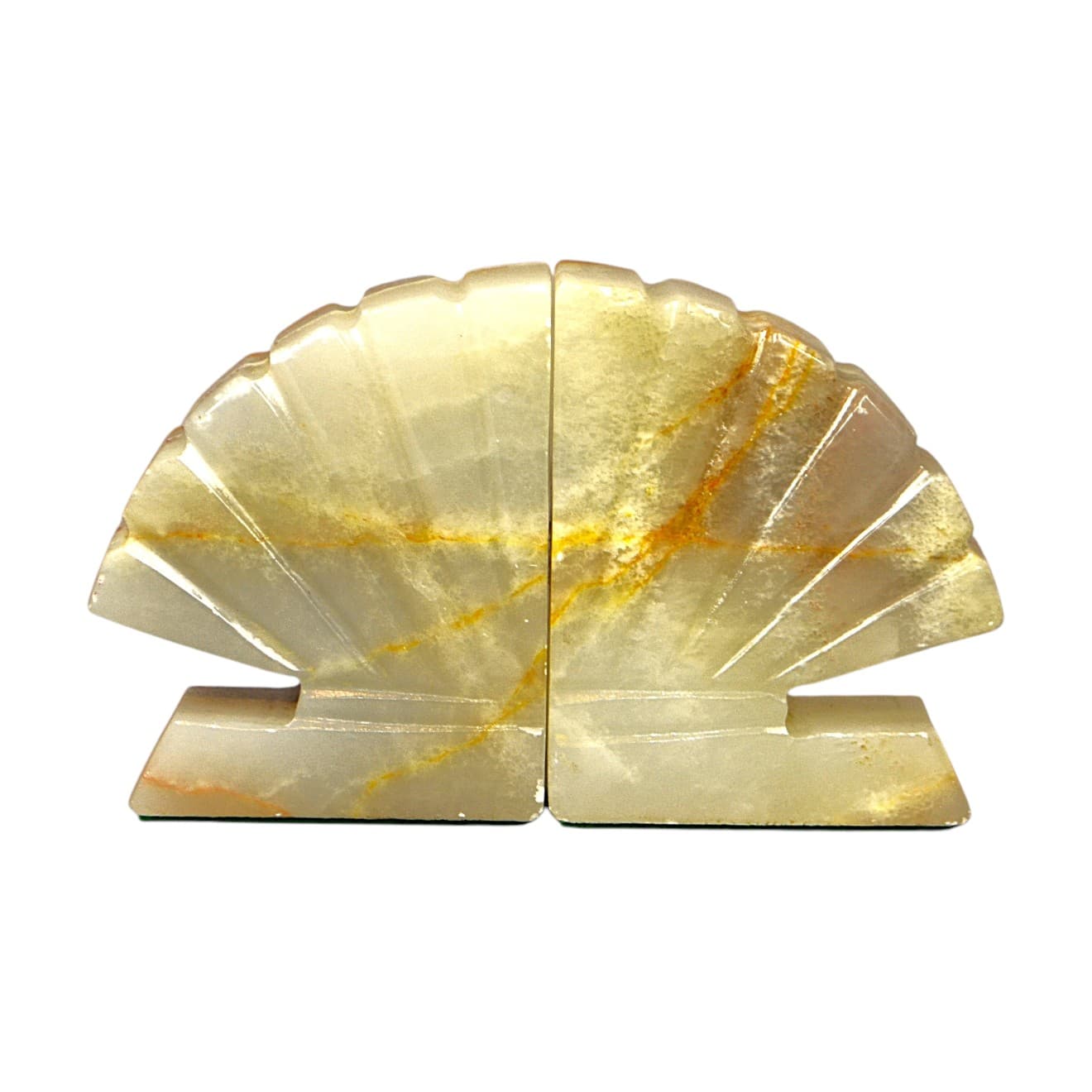 Pair of bookends Art Deco, beige onyx, France, 1920s