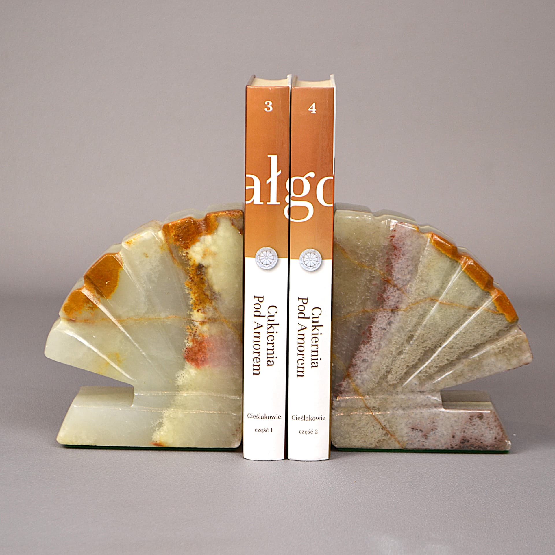 Pair of bookends Art Deco, beige onyx, France, 1920s - 56014