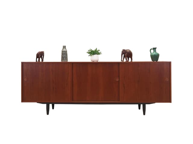 Sideboard, teak brązowy, Dania, lata 70. - WYMIARY