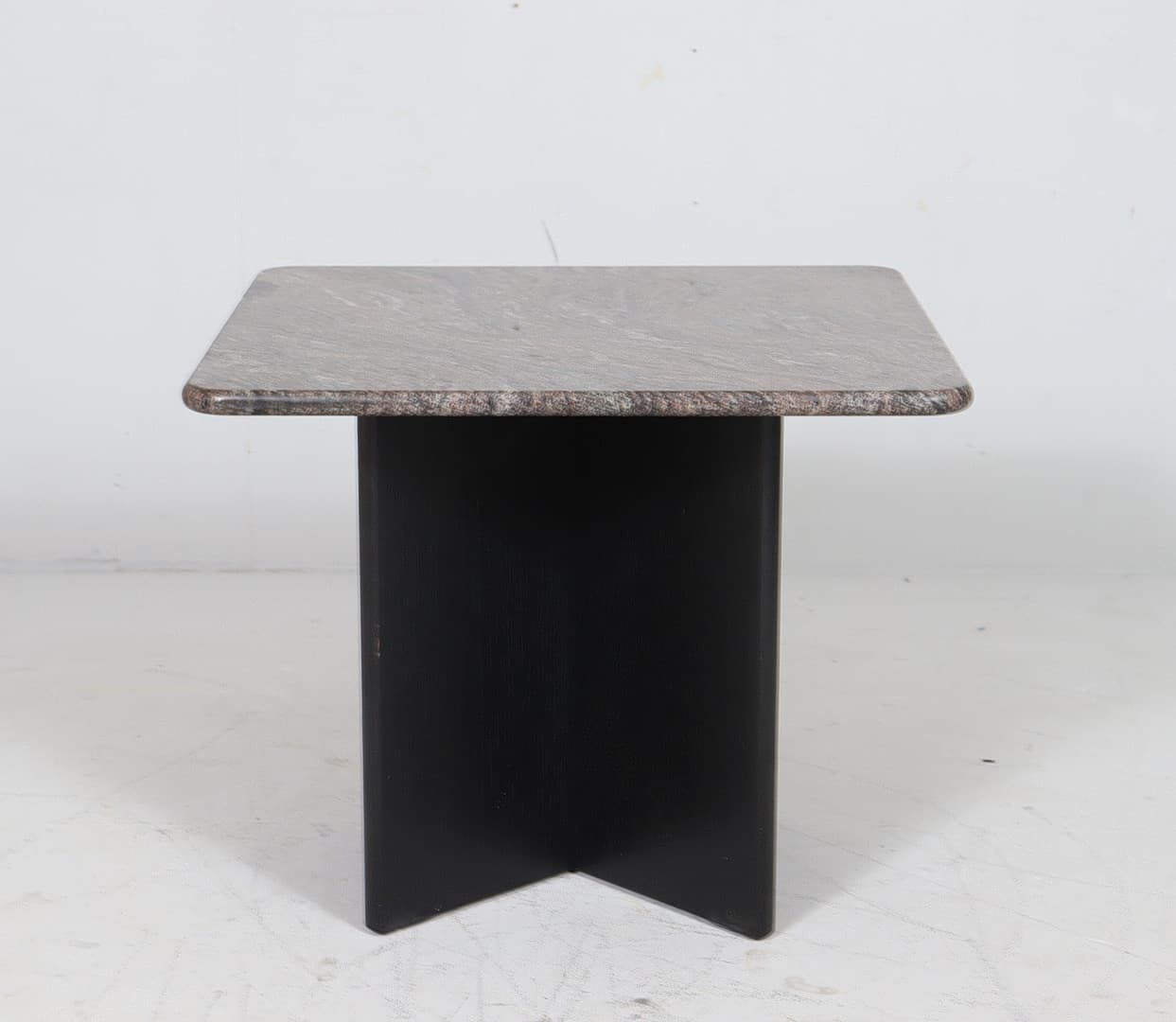 Stolik kawowy granitowy 60x60x47 cm szary, Włochy lata 80., vintage - 225286