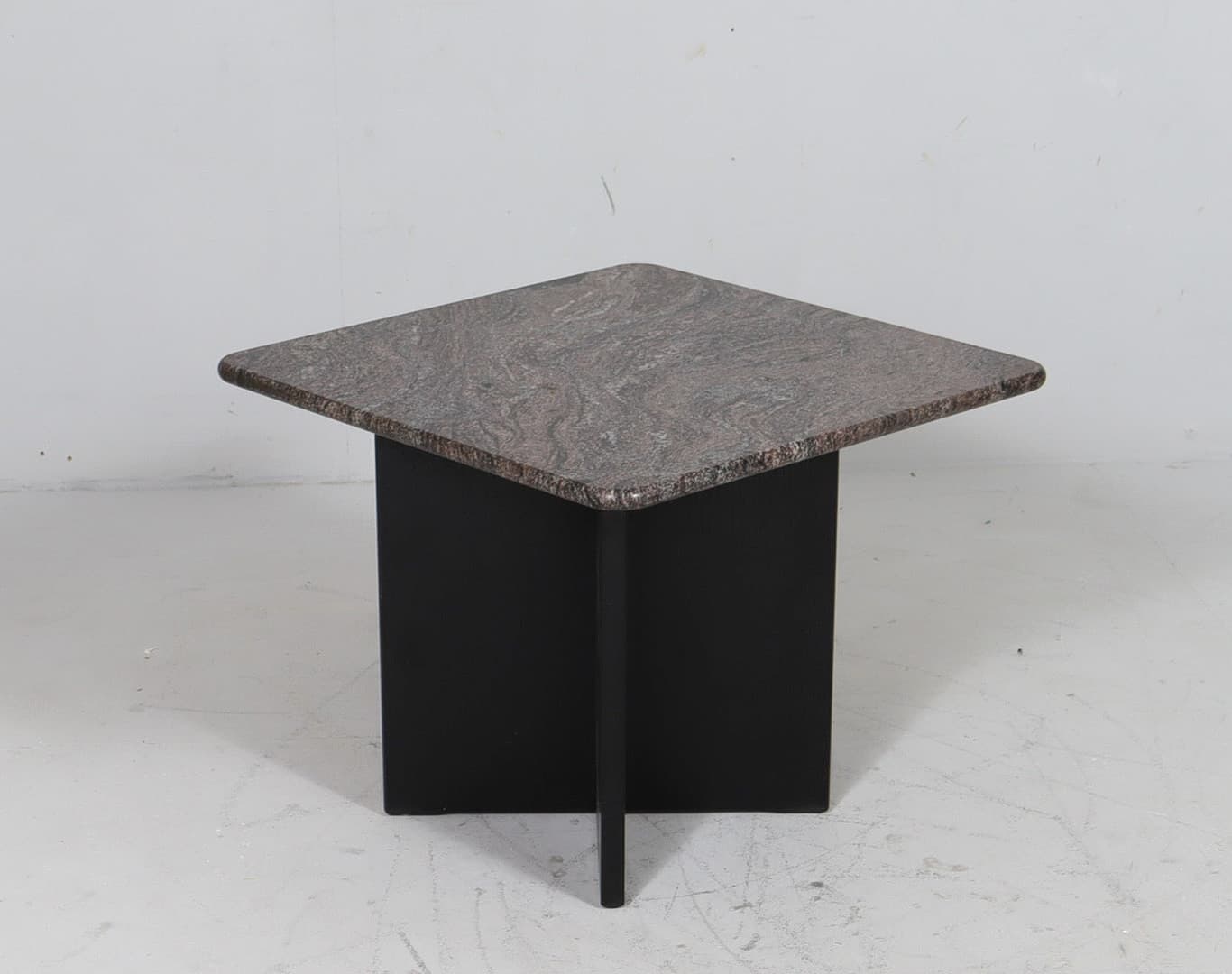 Stolik kawowy granitowy 60x60x47 cm szary, Włochy lata 80., vintage - 225289