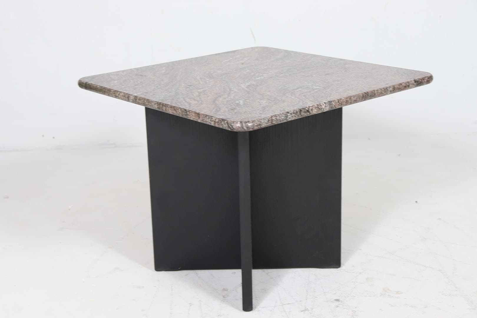 Stolik kawowy granitowy 60x60x47 cm szary, Włochy lata 80., vintage - 225288