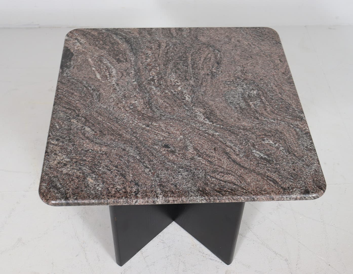 Stolik kawowy granitowy 60x60x47 cm szary, Włochy lata 80., vintage - 225291