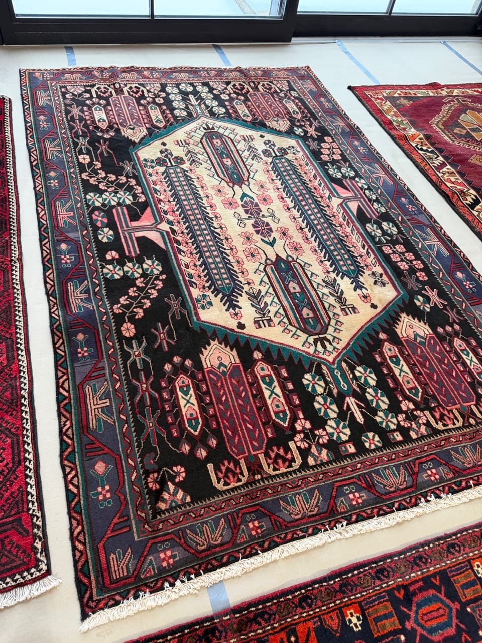 Dywan perski Hamadan 290x190 cm, multikolor, wełna, Iran - 225296