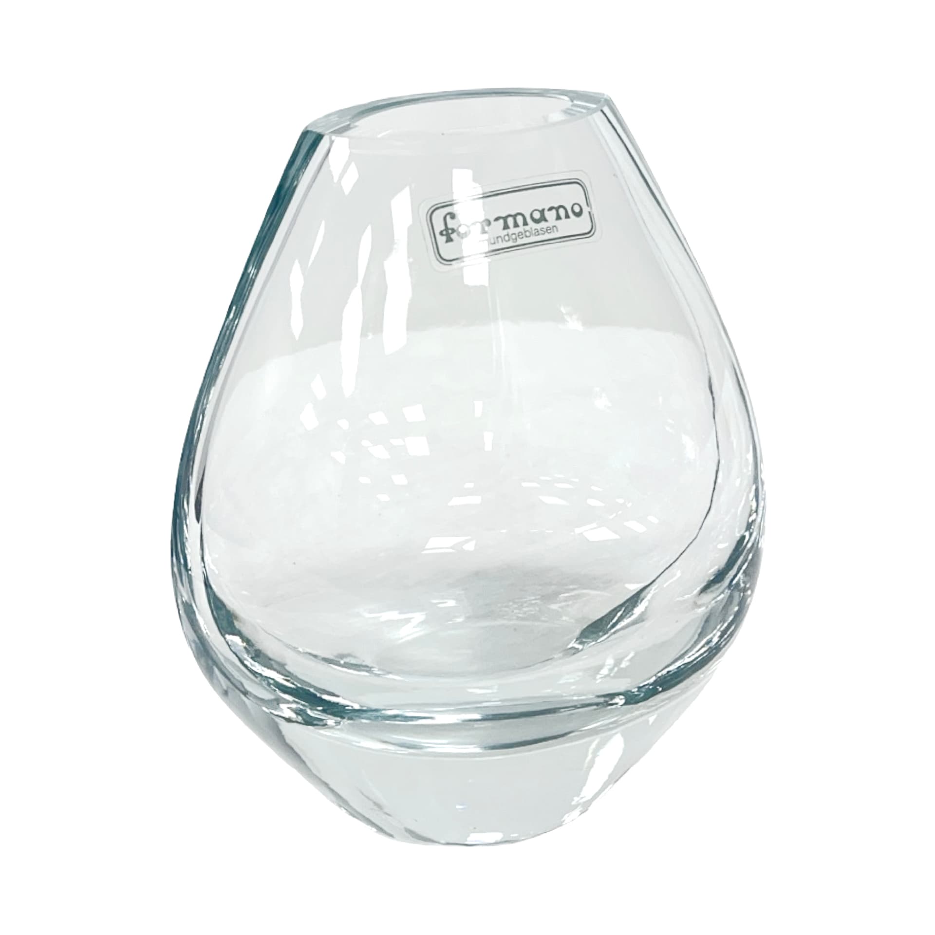 Vase, transparent glass, Formano, Germany, 1980s.