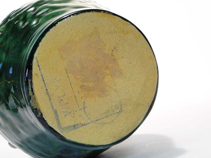 Wazon, zielony, ceramika, proj. M. Worotyńska, Polska, lata 60. - 225345