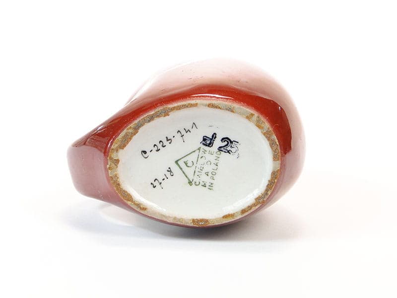 Wazon, burgundowy, porcelana, Ćmielów, Polska, lata 60. - 225458