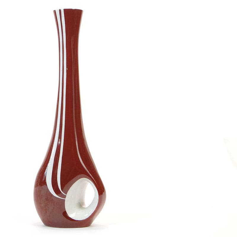 Wazon, burgundowy, porcelana, Ćmielów, Polska, lata 60. - 225461
