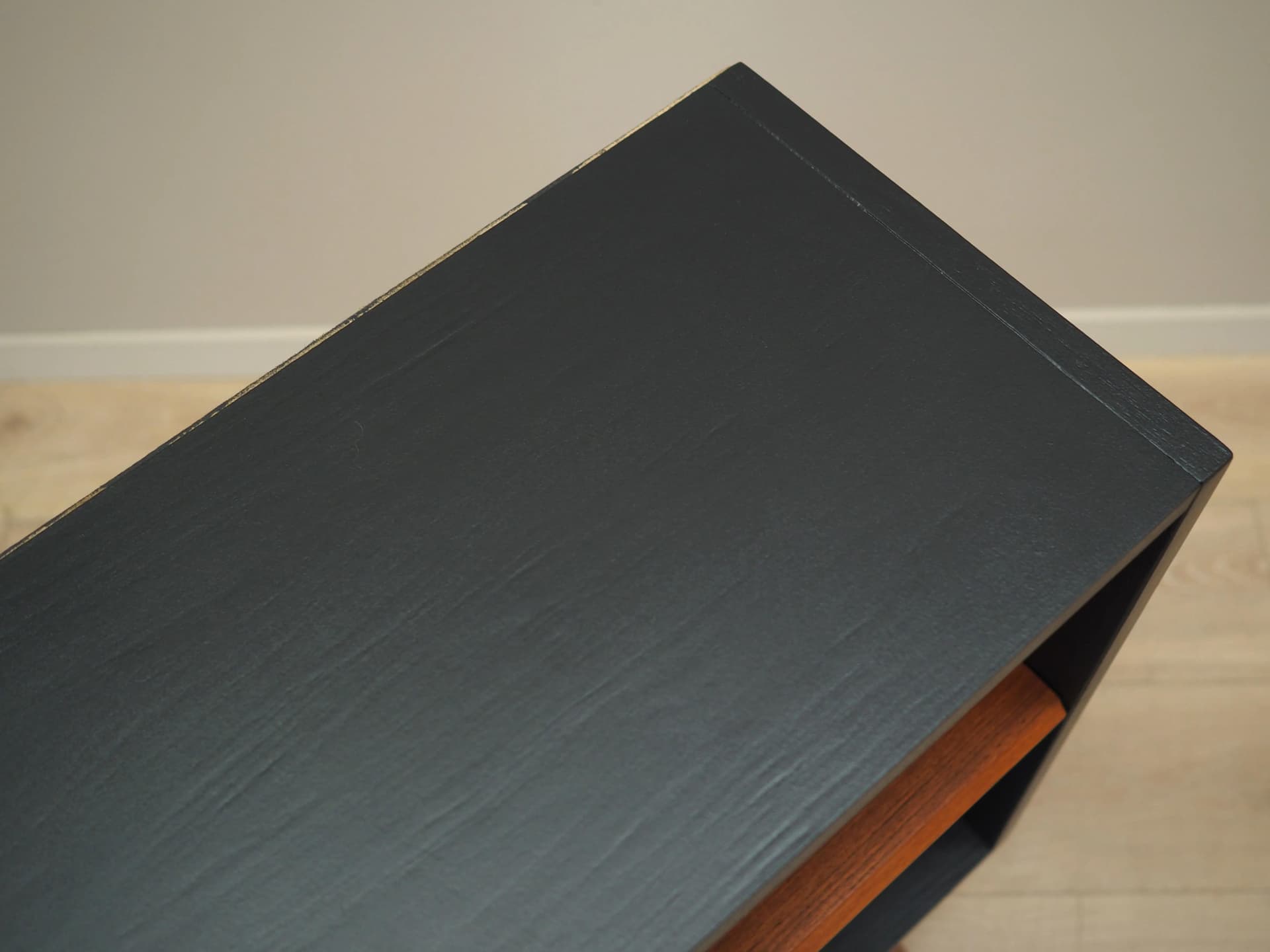 Bookcase, black orange teak, Denmark, 1970s - 16431