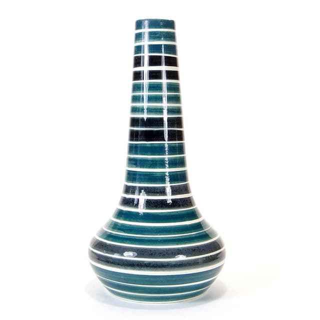 Wazon, niebieski, ceramika, proj. E. Piwek-Białoborska, dla Włocławek, Polska, lata 50. - WYMIARY