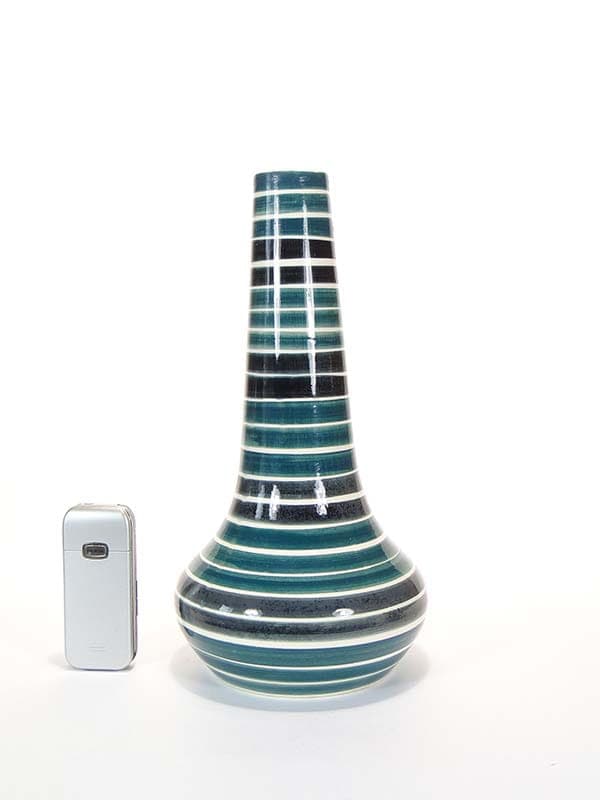 Wazon, niebieski, ceramika, proj. E. Piwek-Białoborska, dla Włocławek, Polska, lata 50. - 225559