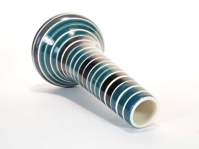 Wazon, niebieski, ceramika, proj. E. Piwek-Białoborska, dla Włocławek, Polska, lata 50. - 225560