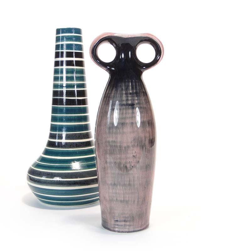 Wazon, niebieski, ceramika, proj. E. Piwek-Białoborska, dla Włocławek, Polska, lata 50. - 225561