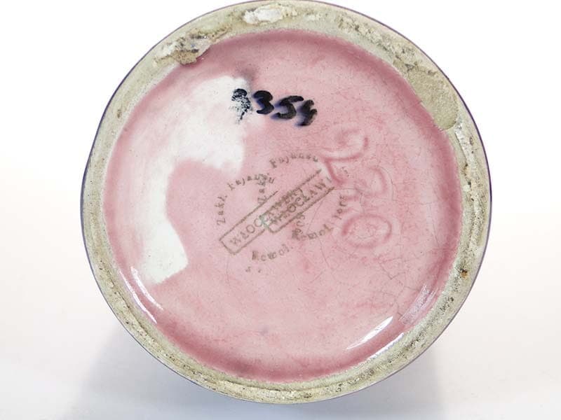 Wazon nr 270, fioletowy, fajans szkliwiony, proj. W. Płażewski, Włocławek, Polska, lata 50. - 225676