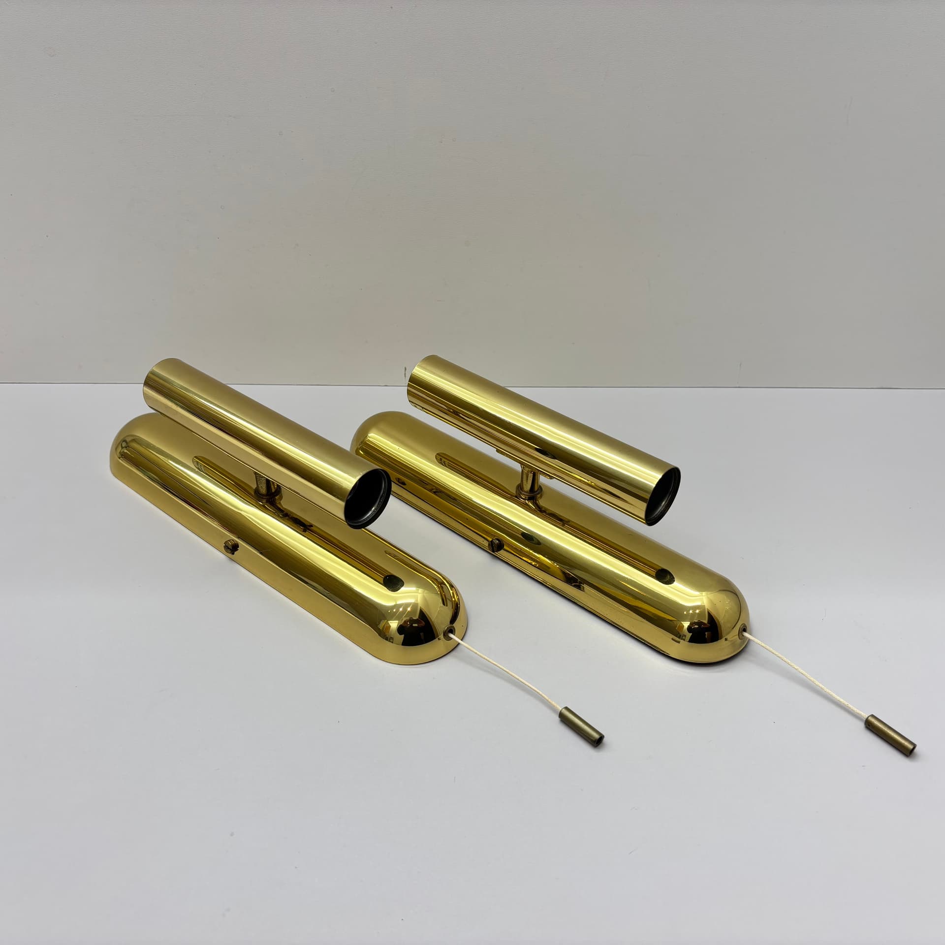 Para kinkietów, złoty, mosiądz złocony, szkło, Niemcy, lata 80. - 225714