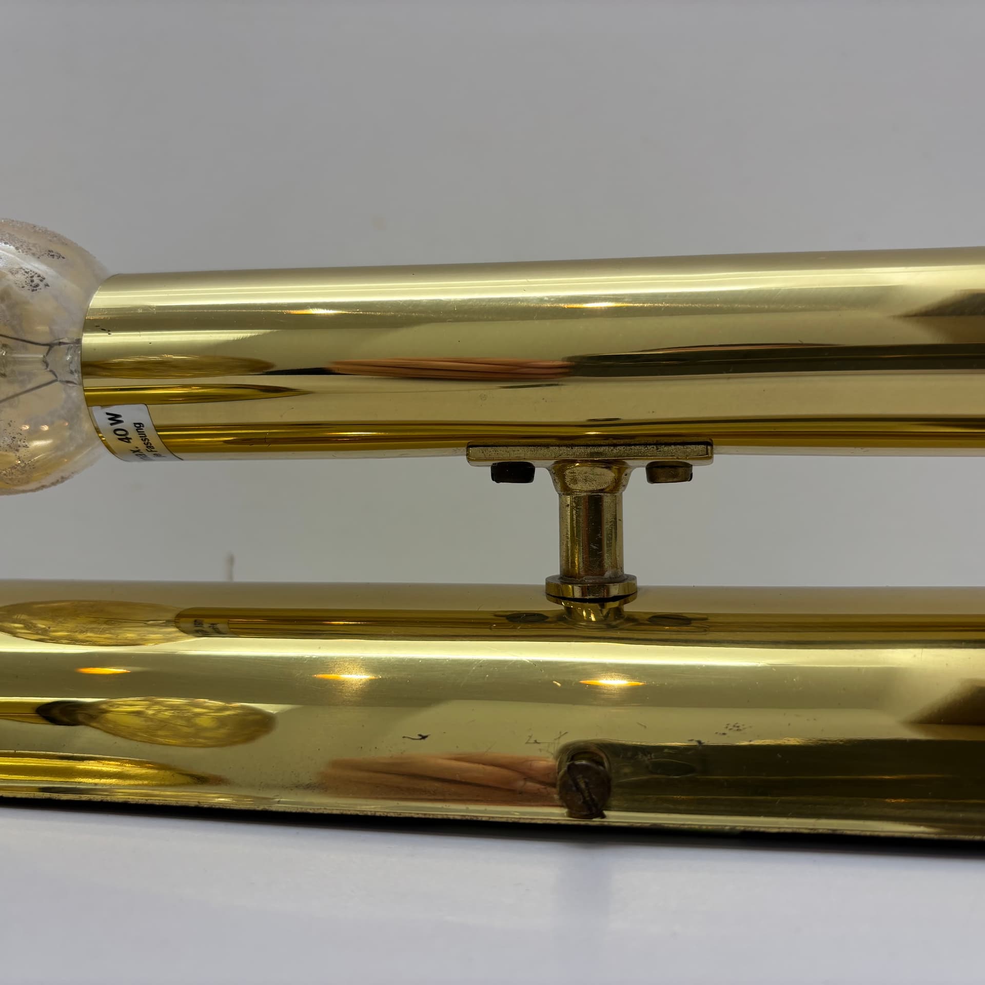 Para kinkietów, złoty, mosiądz złocony, szkło, Niemcy, lata 80. - 225708