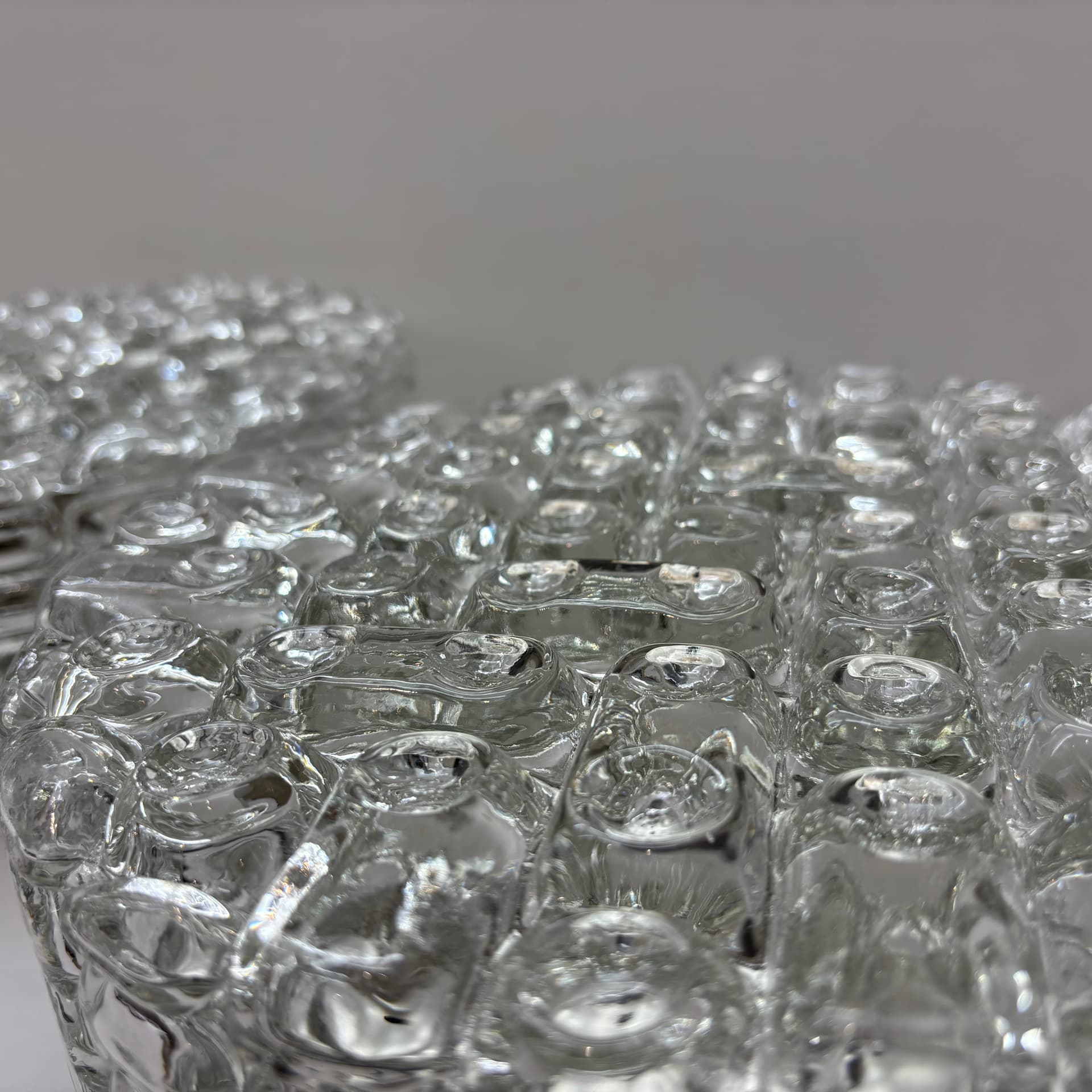 Para kinkietów geometrycznych, szkło transparentne, metal, ERCO, Niemcy, lata 70. - 225747