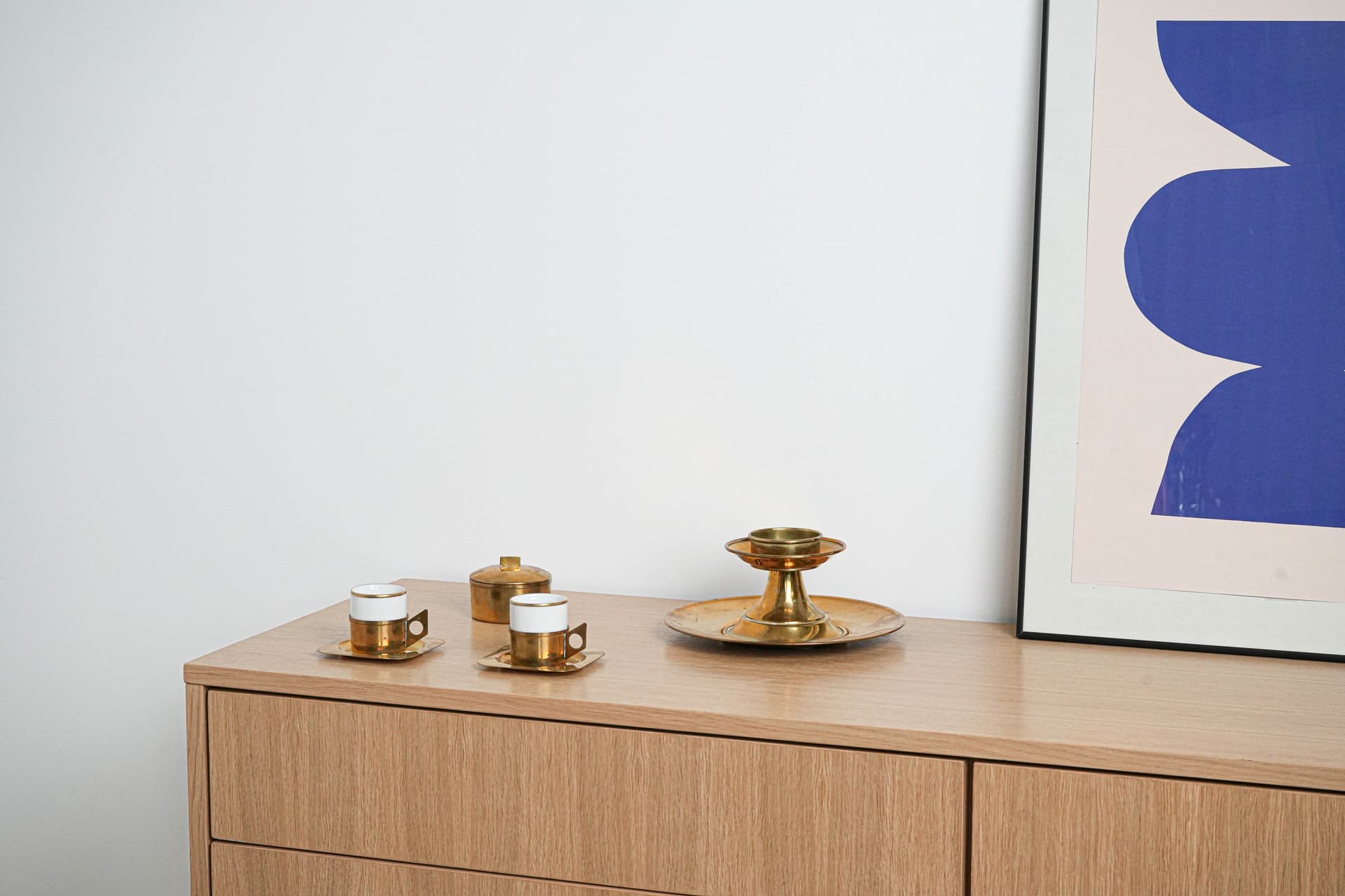 Świecznik, złoty, mosiądz, Włochy, lata 60. - 225768