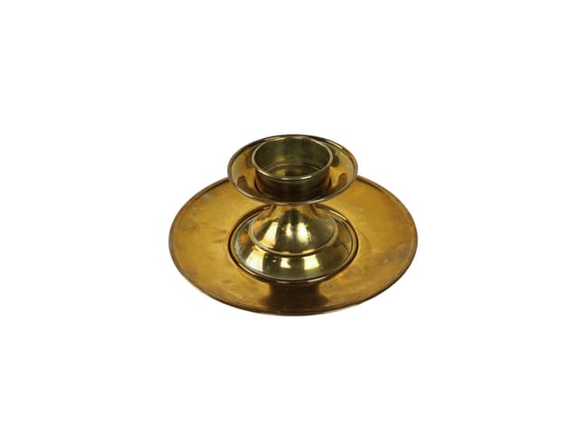 Świecznik, złoty, mosiądz, Włochy, lata 60. - WYMIARY