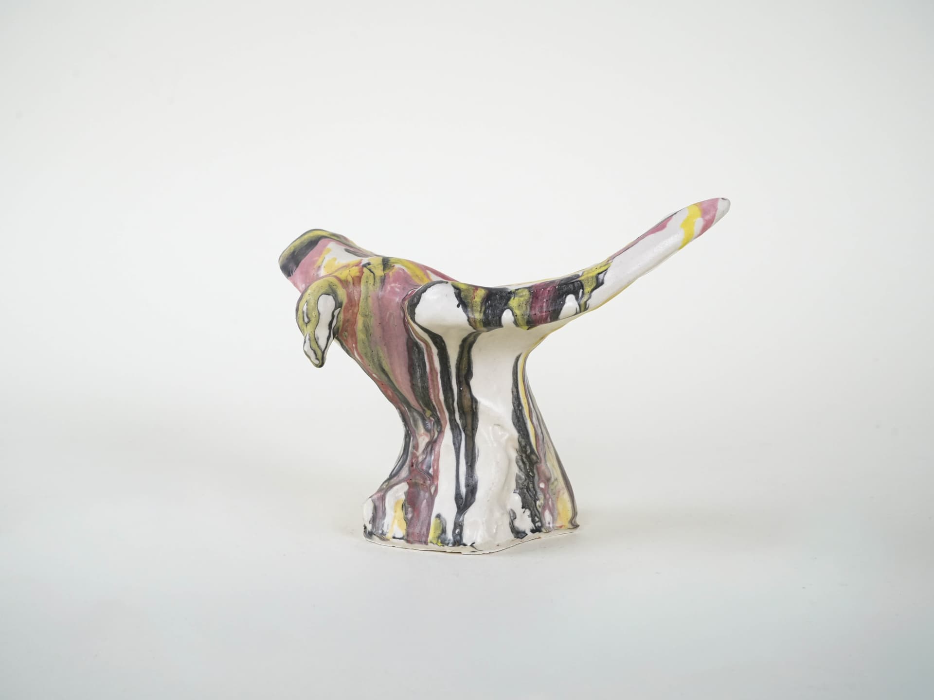 Rzeźba ptak, multikolor, ceramika, proj. F. Ferroni, Włochy, lata 70. - 225905