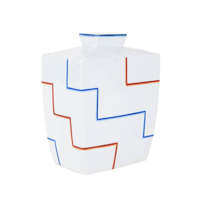 Wazon modernistyczny, biały, ceramika, Włochy, lata 70. - WYMIARY