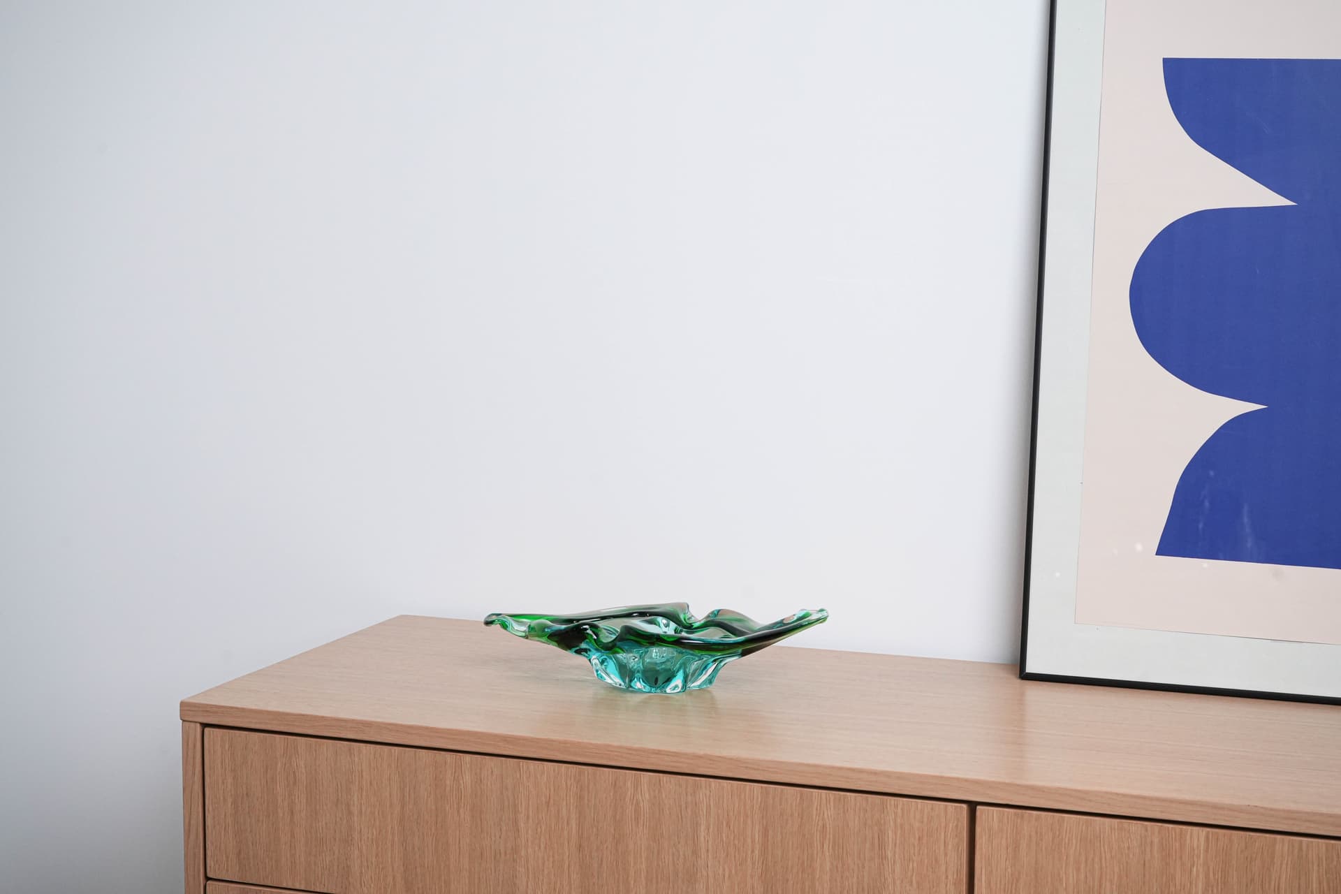 Patera Murano, zielony, szkło, Włochy, lata 60. - 226006