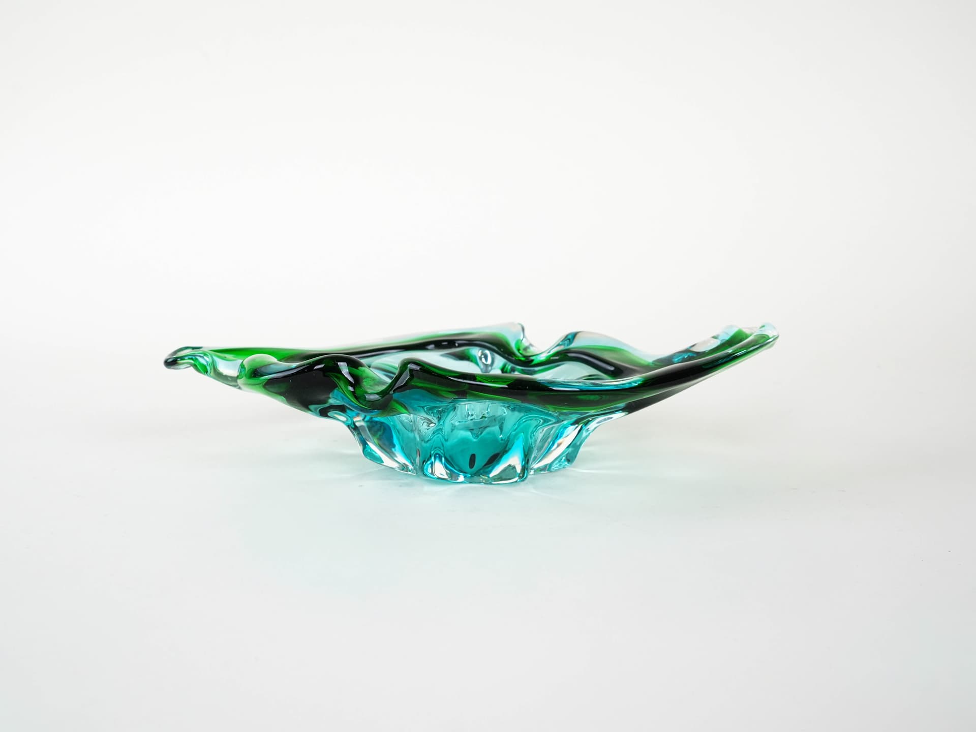 Patera Murano, zielony, szkło, Włochy, lata 60. - 226002