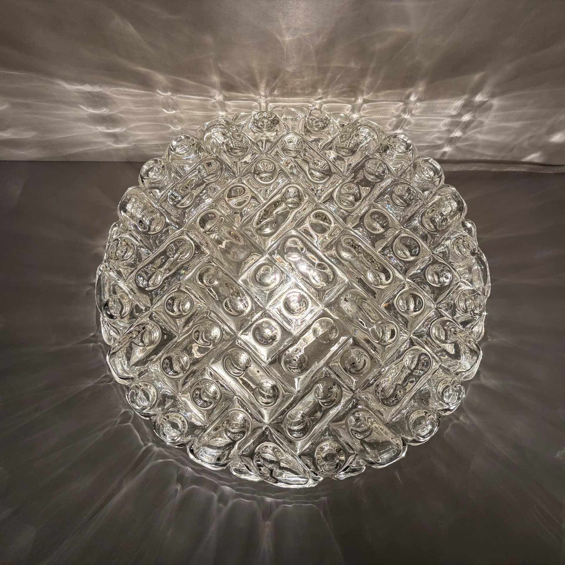 Plafon, ERCO, transparent, szkło, Niemcy, lata 70. - 226021