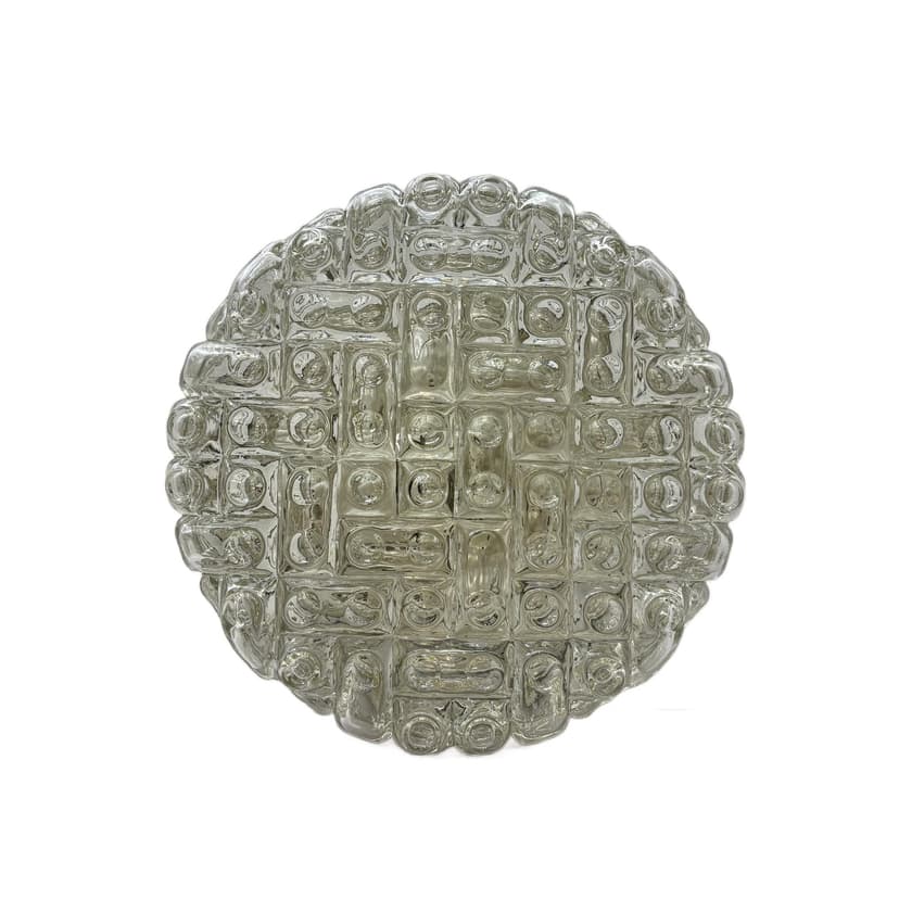 Plafon, ERCO, transparent, szkło, Niemcy, lata 70.