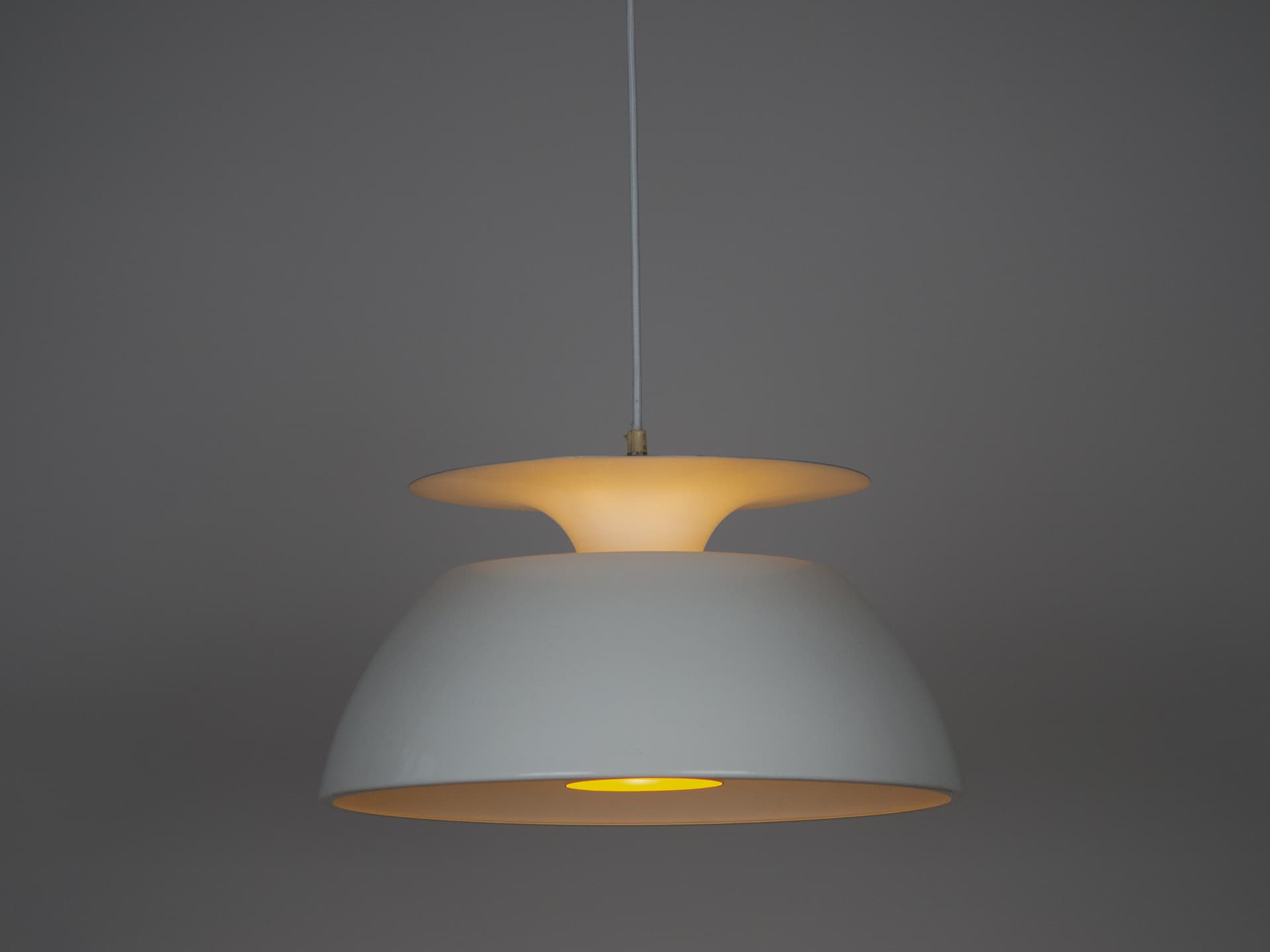 Lampa wisząca space age, pomarańczowy, metal, Dania, lata 70. - 226105