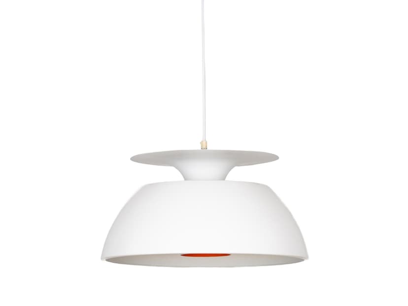 Lampa wisząca space age, pomarańczowy, metal, Dania, lata 70.