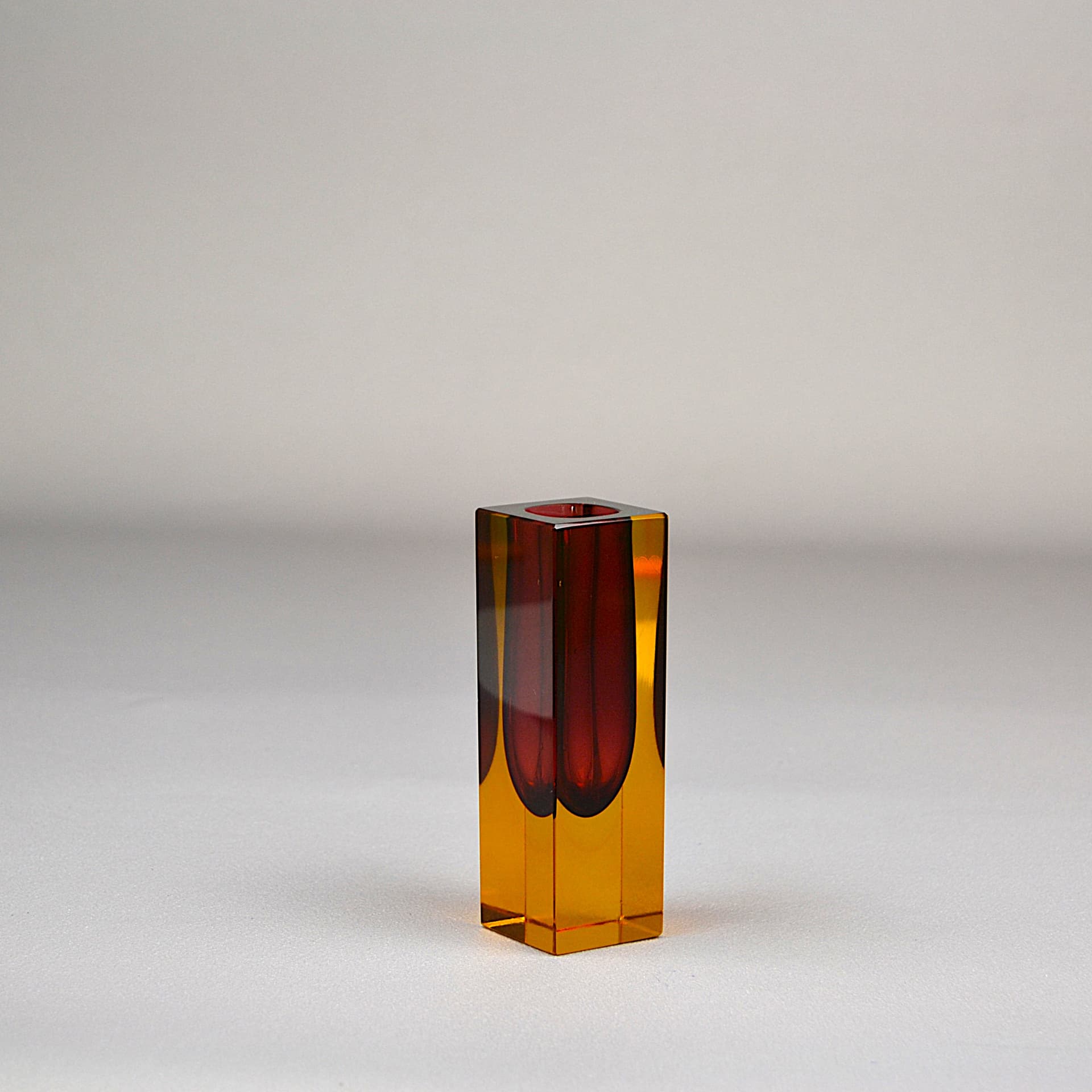 Wazon Murano Mandruzzato, szkło czerwony, Włochy, lata 50. - 1636