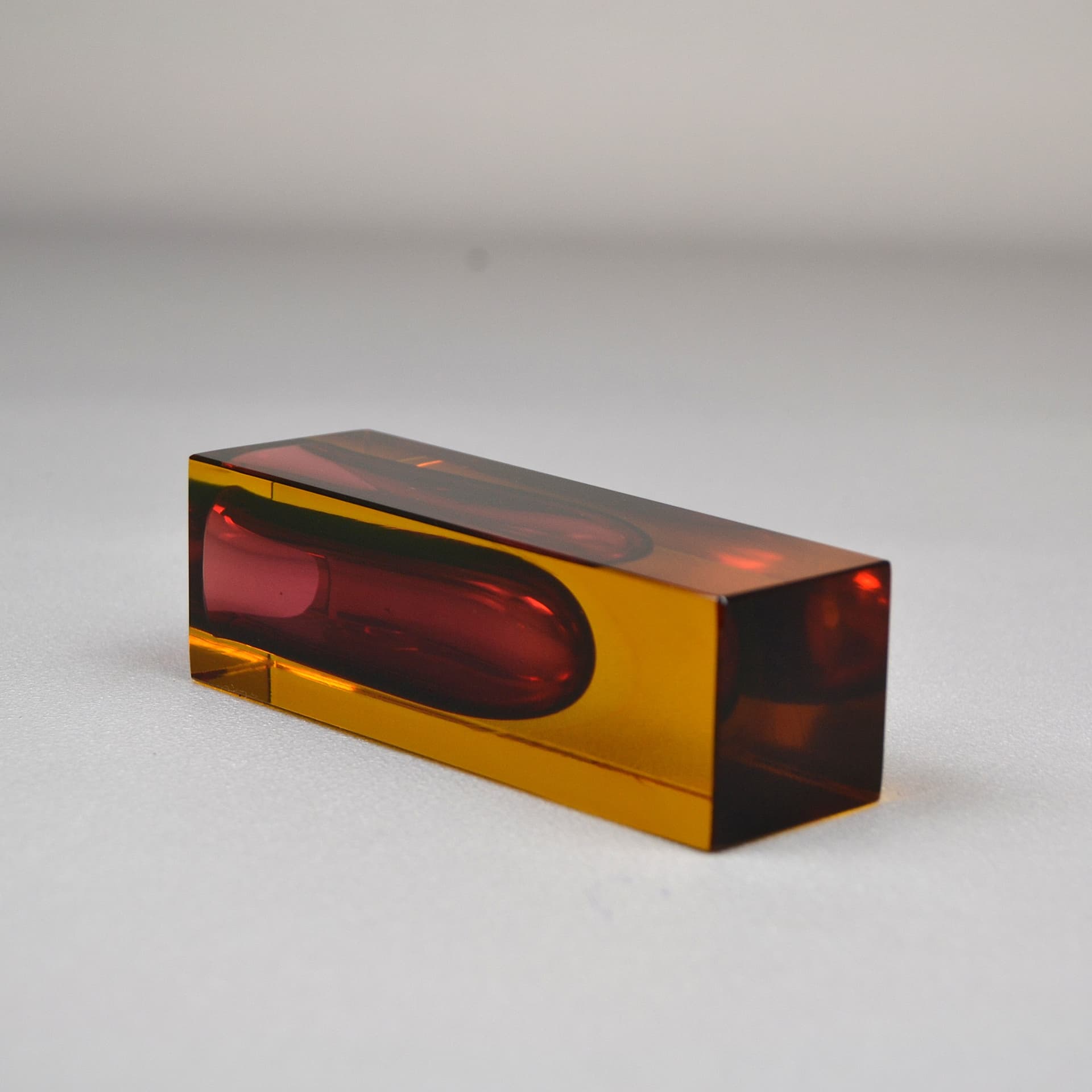 Wazon Murano Mandruzzato, szkło czerwony, Włochy, lata 50. - 1641