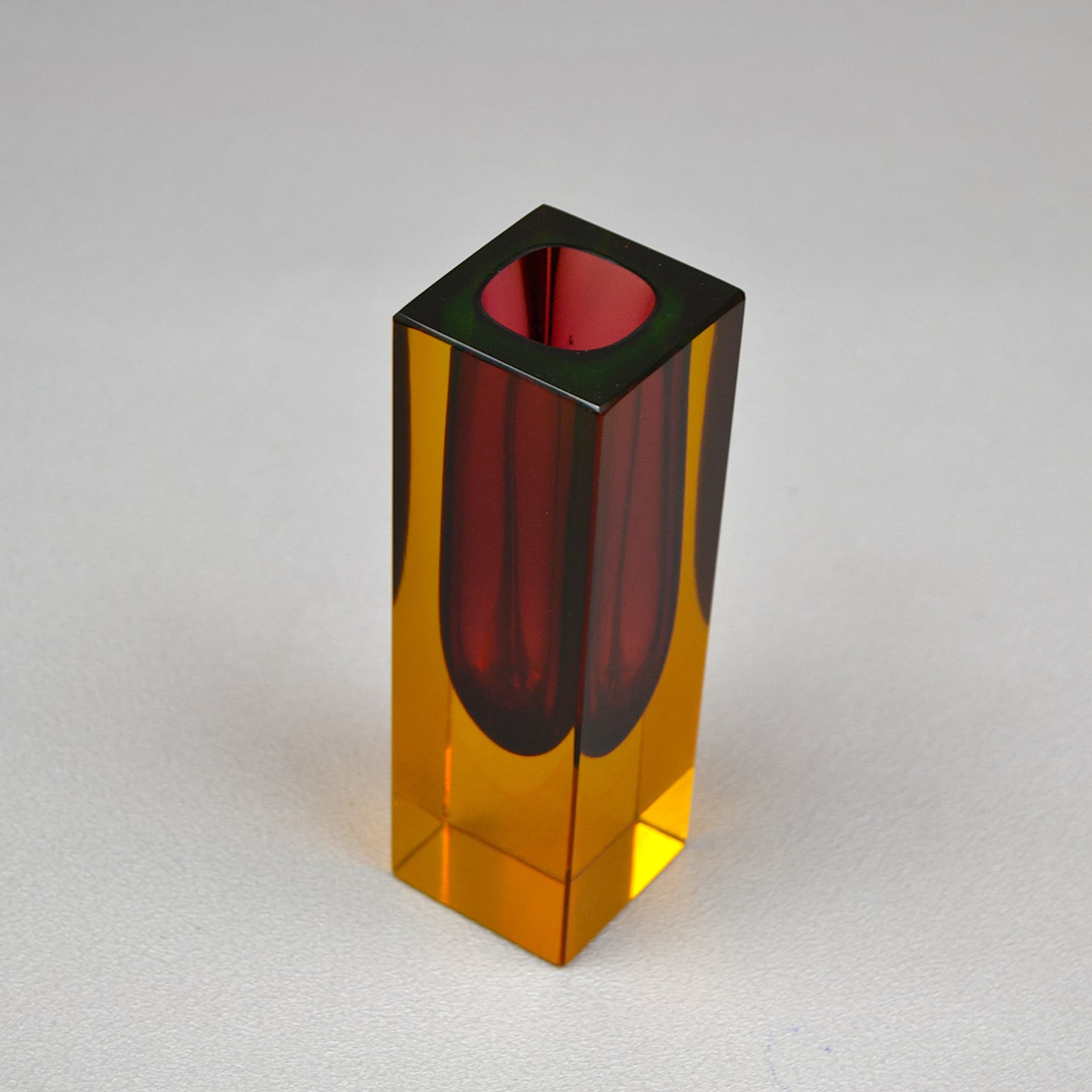 Wazon Murano Mandruzzato, szkło czerwony, Włochy, lata 50. - 1639