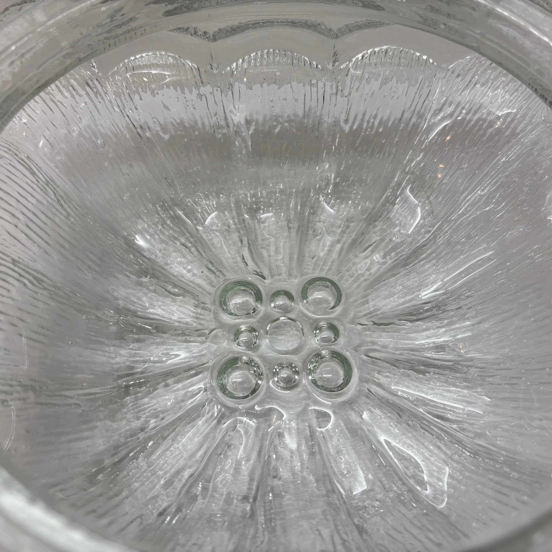 Plafon, transparentne szkło, metal czarny, Dania, lata 70. - 226212