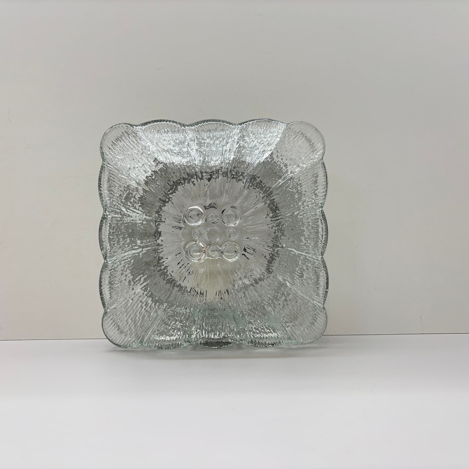 Plafon, transparentne szkło, metal czarny, Dania, lata 70. - 226208