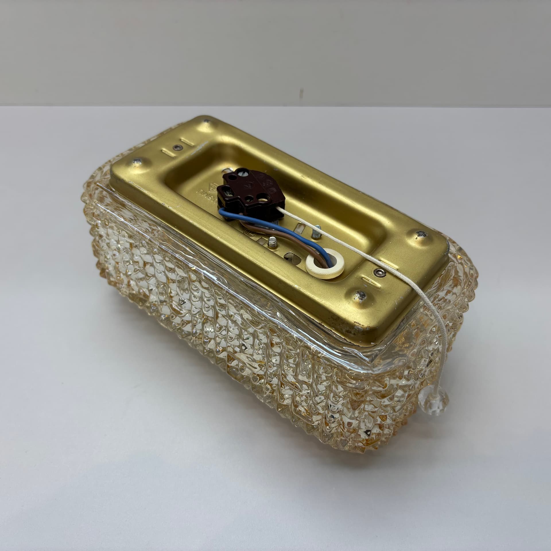 Kinkiet, szkło złoty, Glashütte Limburg, Niemcy, lata 70. - 226238