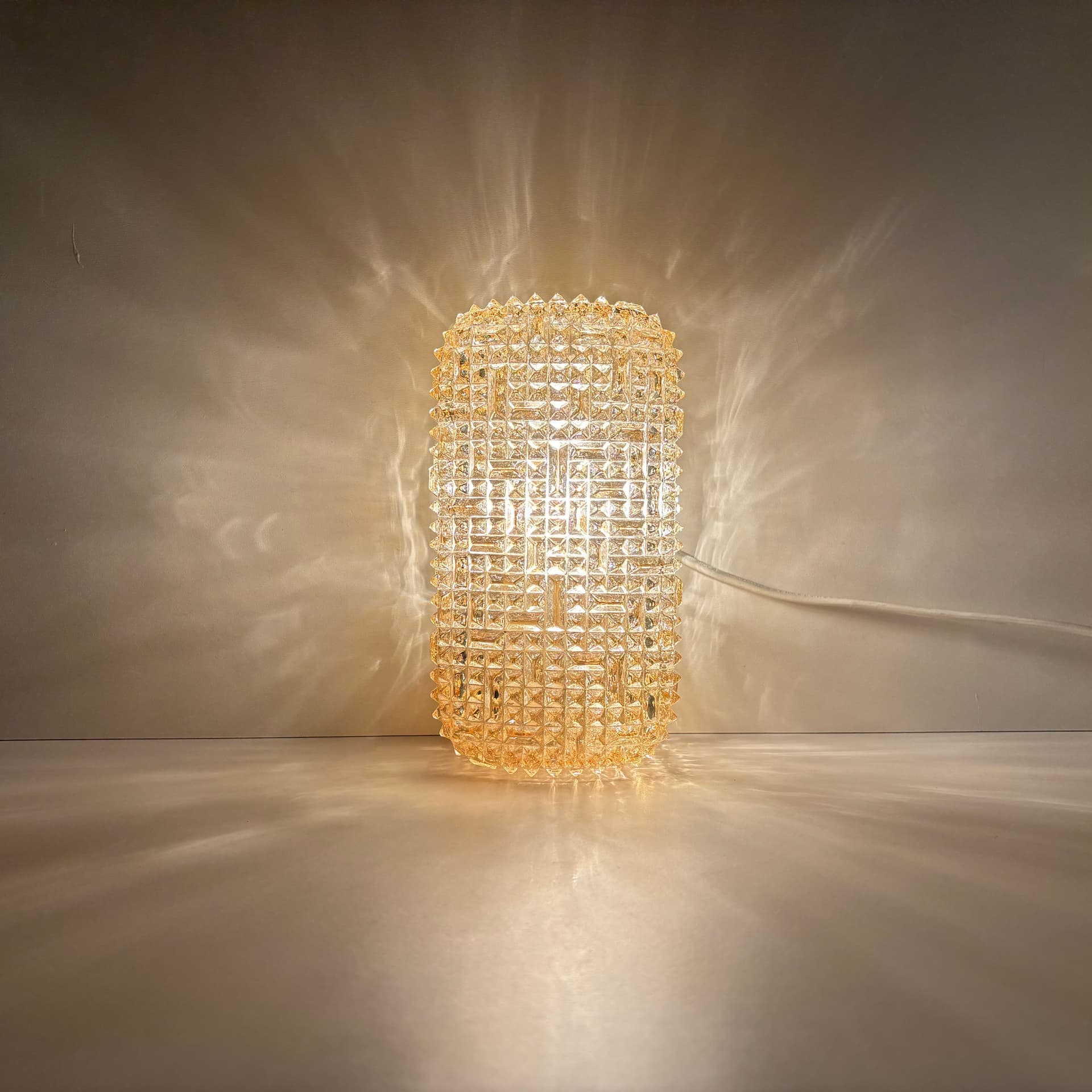 Kinkiet, szkło złoty, Glashütte Limburg, Niemcy, lata 70. - 226235