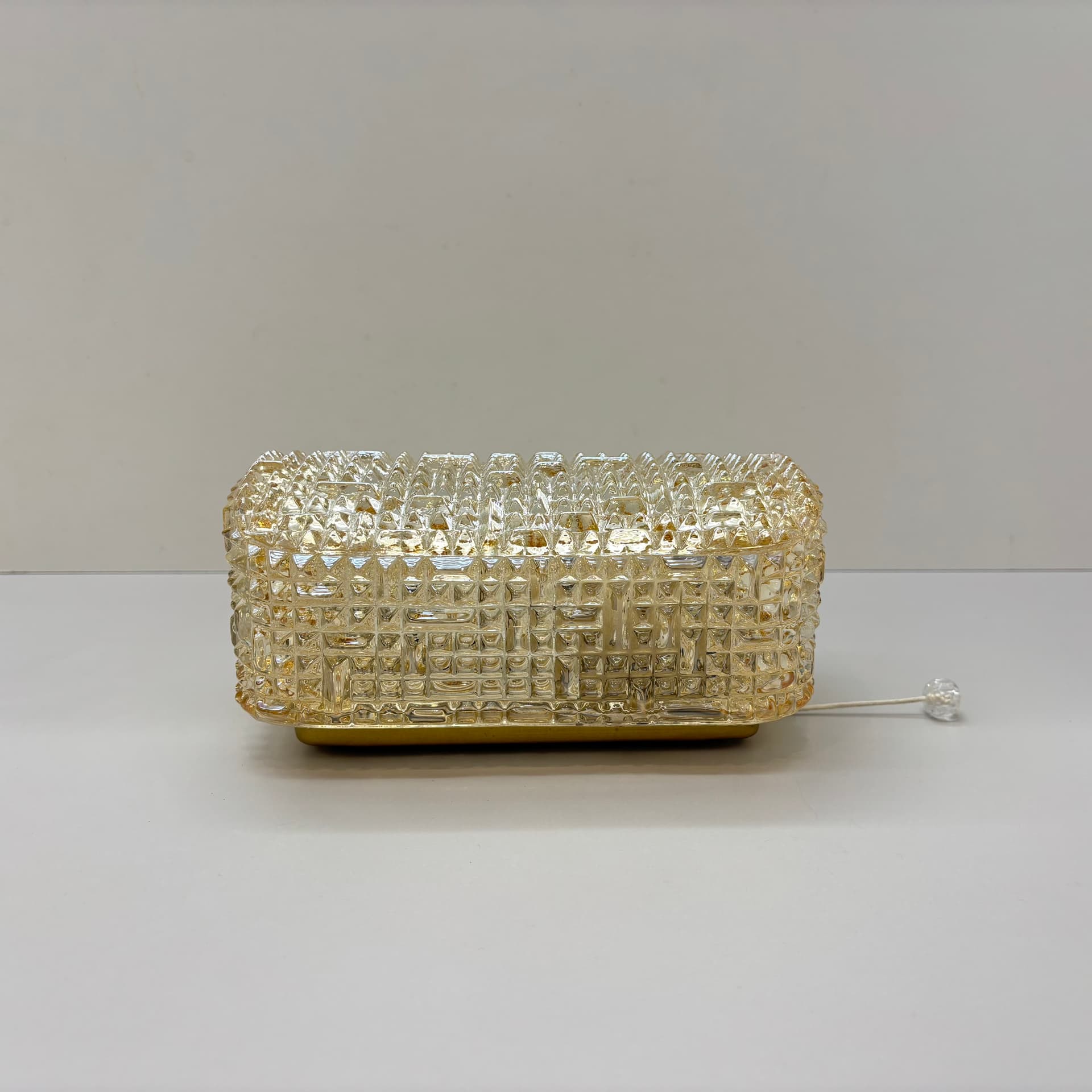 Kinkiet, szkło złoty, Glashütte Limburg, Niemcy, lata 70. - 226231