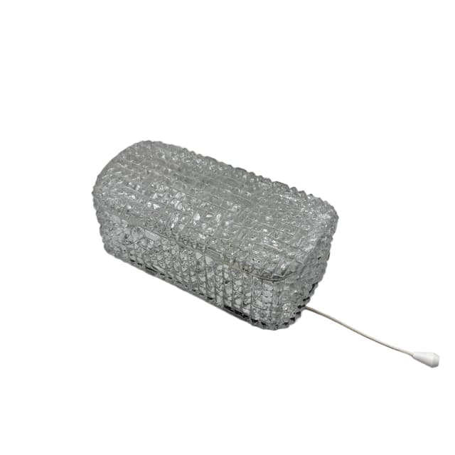 Kinkiet, Glashütte Limburg, szkło transparentne, Niemcy, lata 70. - WYMIARY