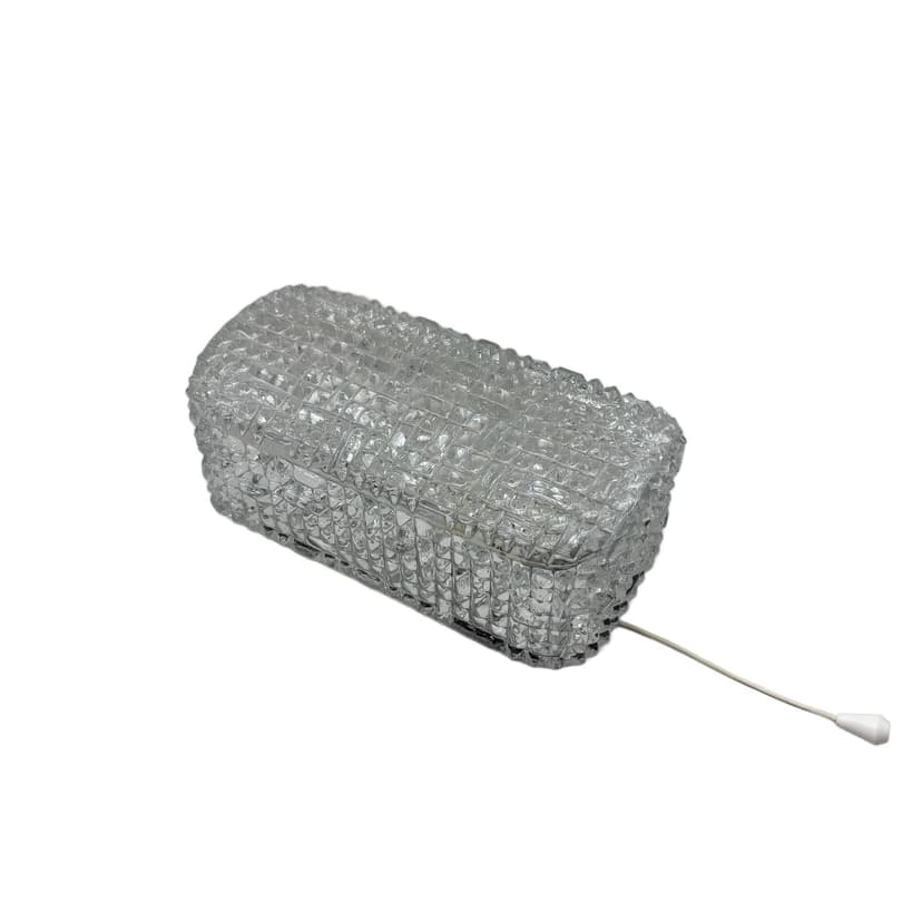 Kinkiet, Glashütte Limburg, szkło transparentne, Niemcy, lata 70.