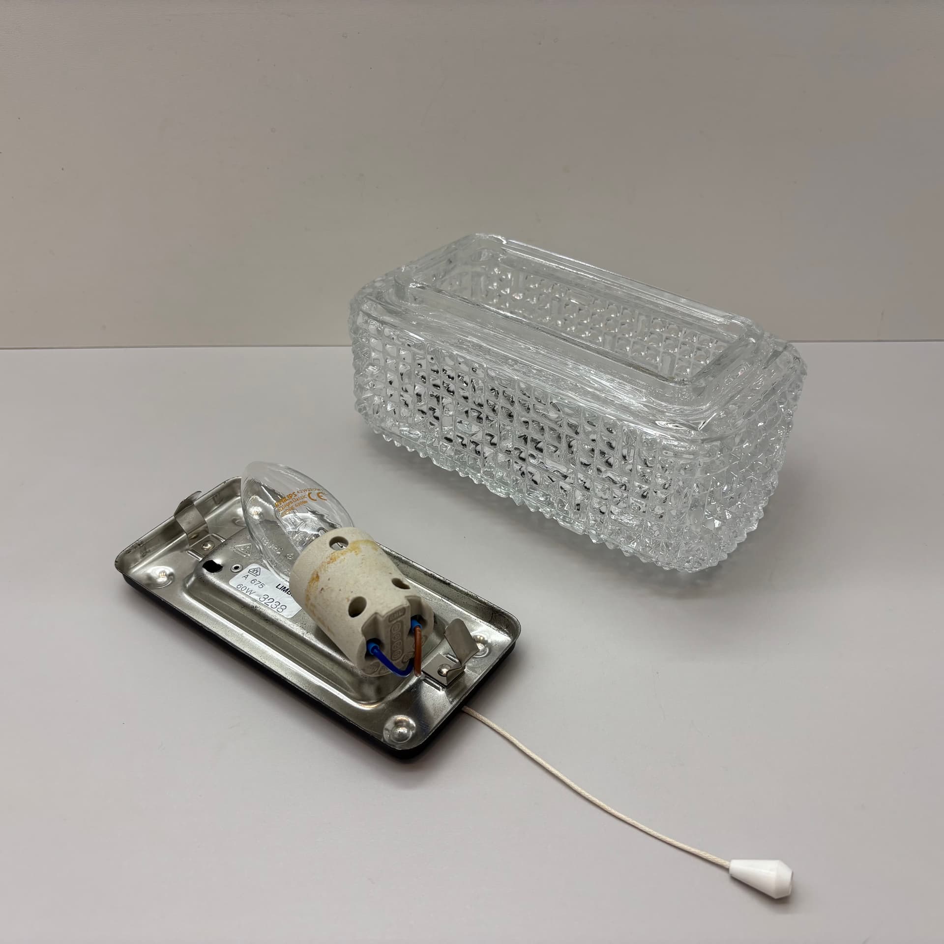 Kinkiet, Glashütte Limburg, szkło transparentne, Niemcy, lata 70. - 226267