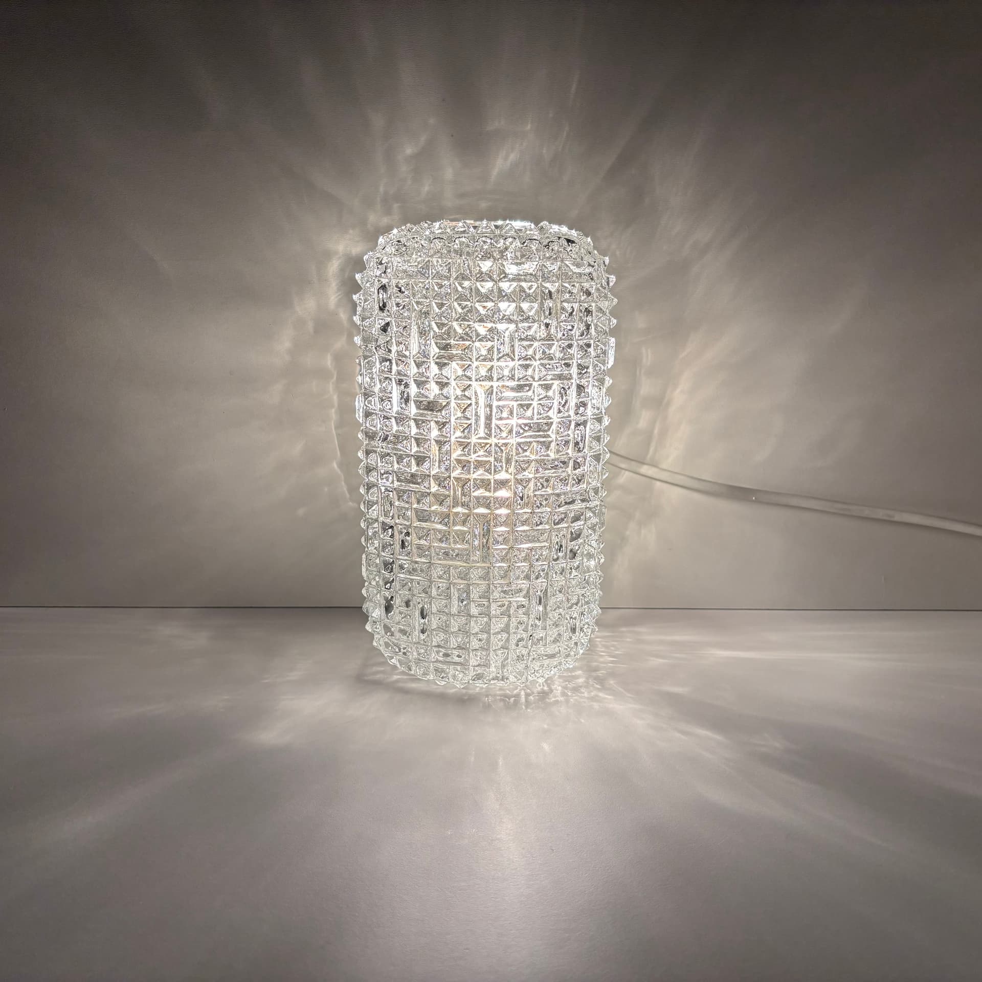 Kinkiet, Glashütte Limburg, szkło transparentne, Niemcy, lata 70. - 226268