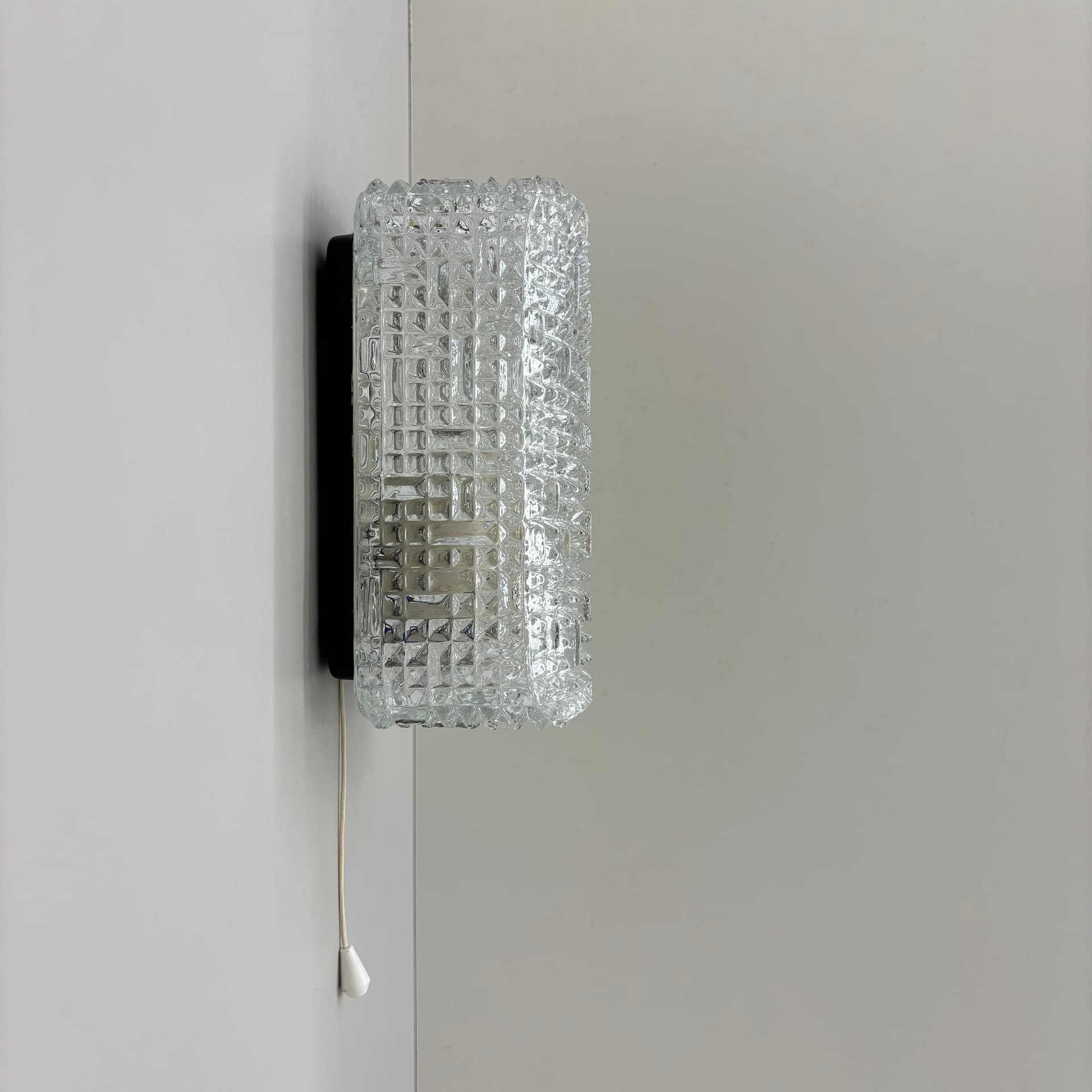 Kinkiet, Glashütte Limburg, szkło transparentne, Niemcy, lata 70. - 226259