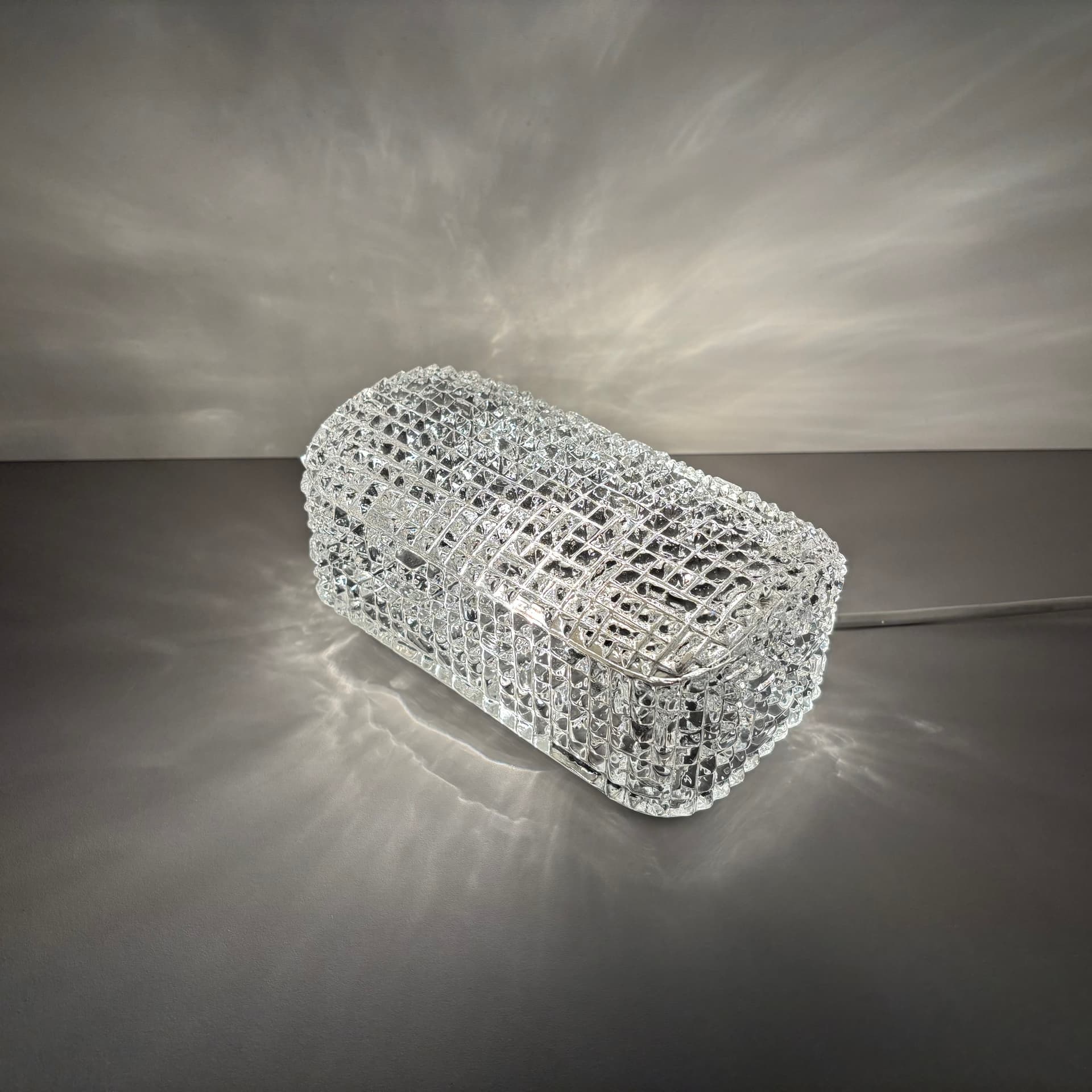 Kinkiet, Glashütte Limburg, szkło transparentne, Niemcy, lata 70. - 226258