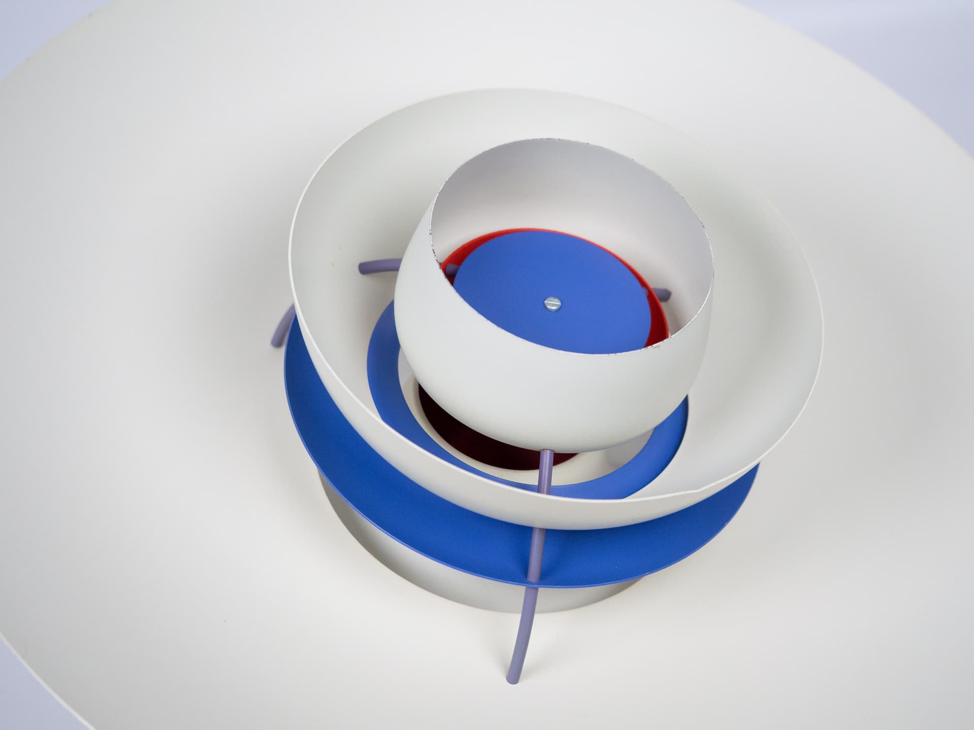 Lampa wisząca PH 5, biały, metal, proj. P. Henningsen, Louis Poulsen, Dania, lata 80. - 226309