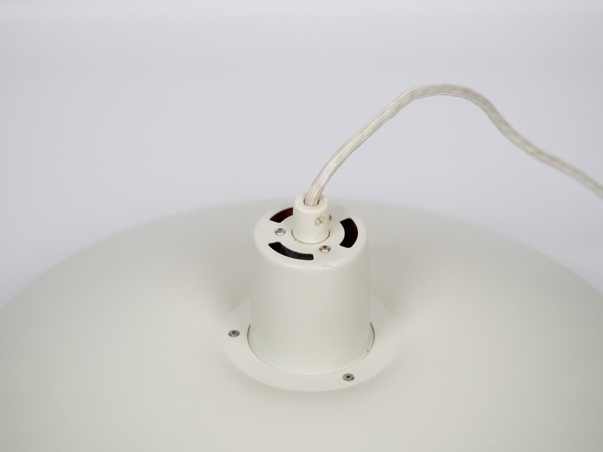 Lampa wisząca PH 4/3, biały, aluminium, proj. P. Henningsen, Louis Poulsen, Dania, lata 90. - 226329