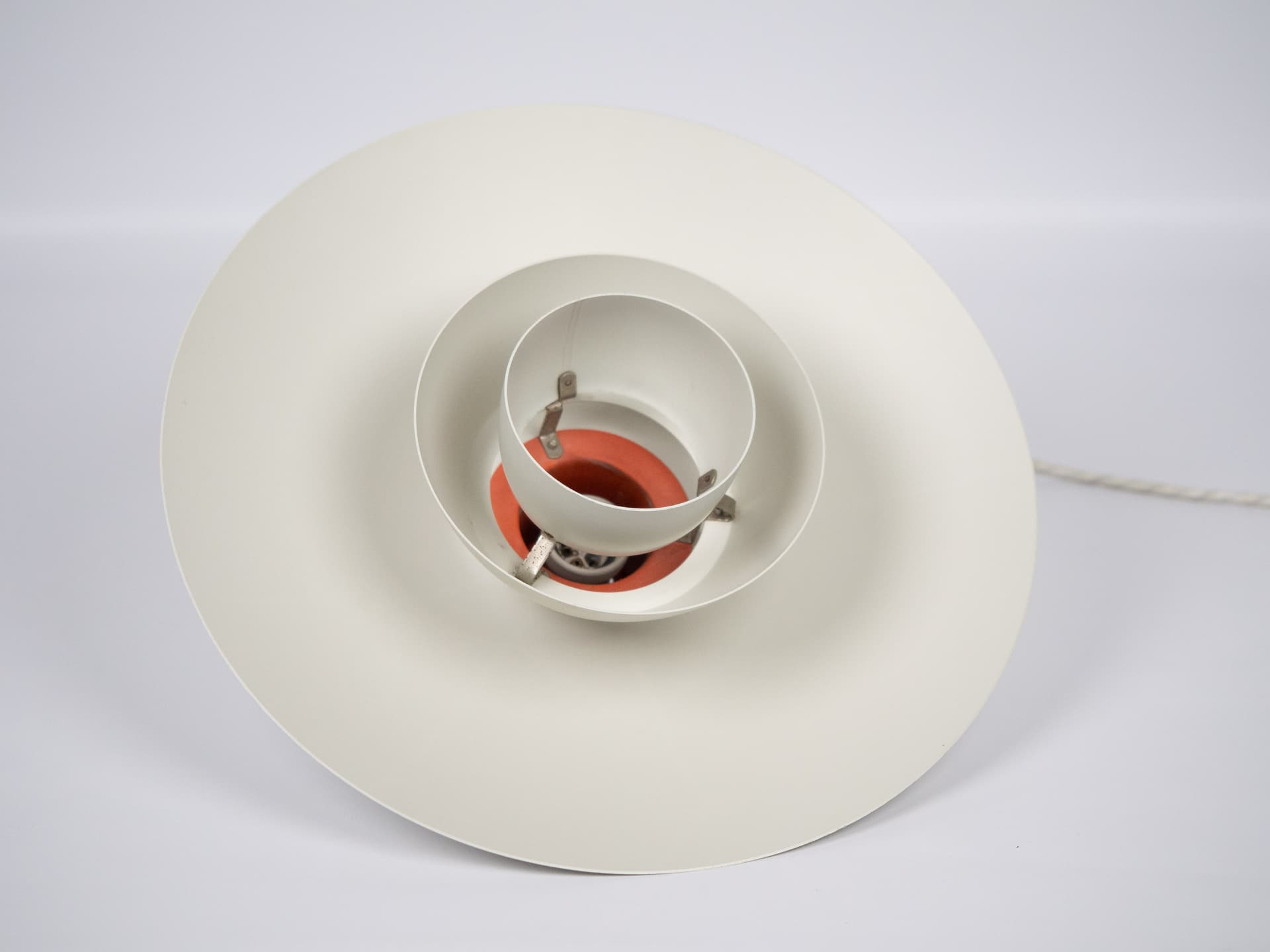 Lampa wisząca PH 4/3, biały, aluminium, proj. P. Henningsen, Louis Poulsen, Dania, lata 90. - 226331