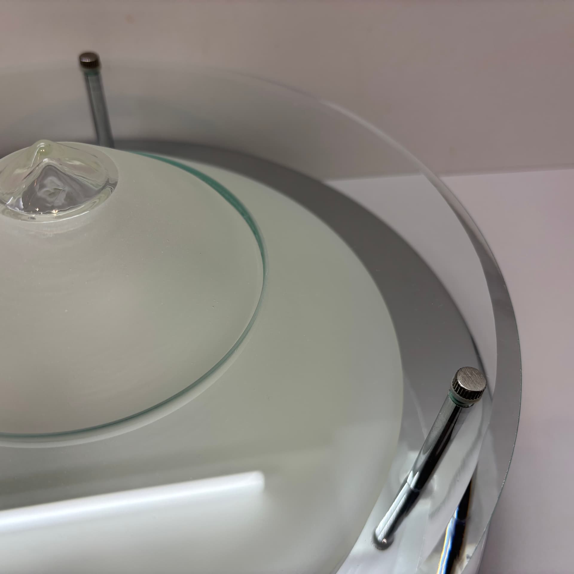 Kinkiet, Plafon, srebrny, szkło chrom stal, Briloner Leuchten, Niemcy, lata 90. - 226342