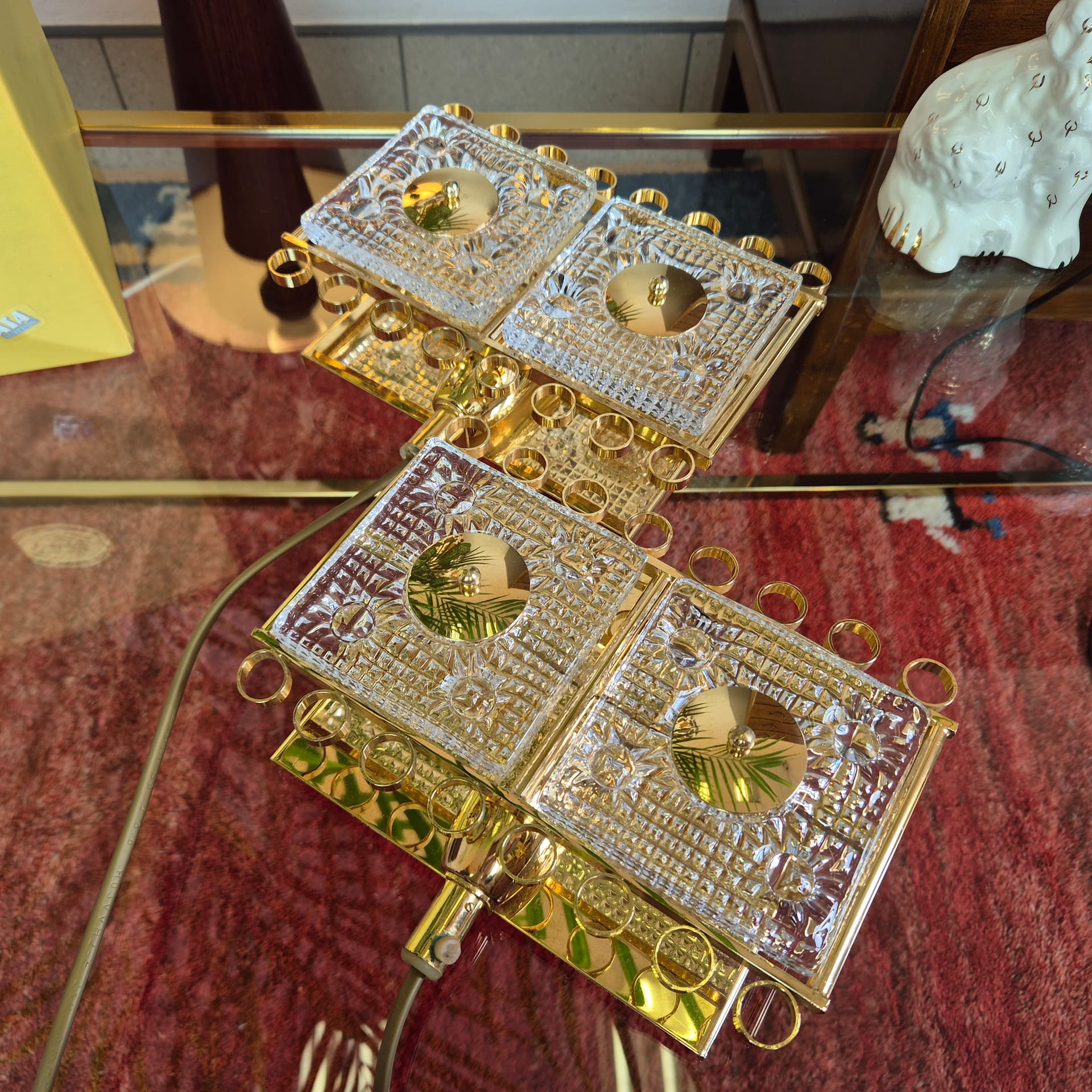 Para kinkietów kryształ transparentny, proj. C. Fagerlund, Dania, lata 60. - 226367